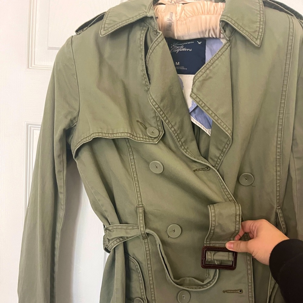 American Eagle olive jacket/pea coat size medium